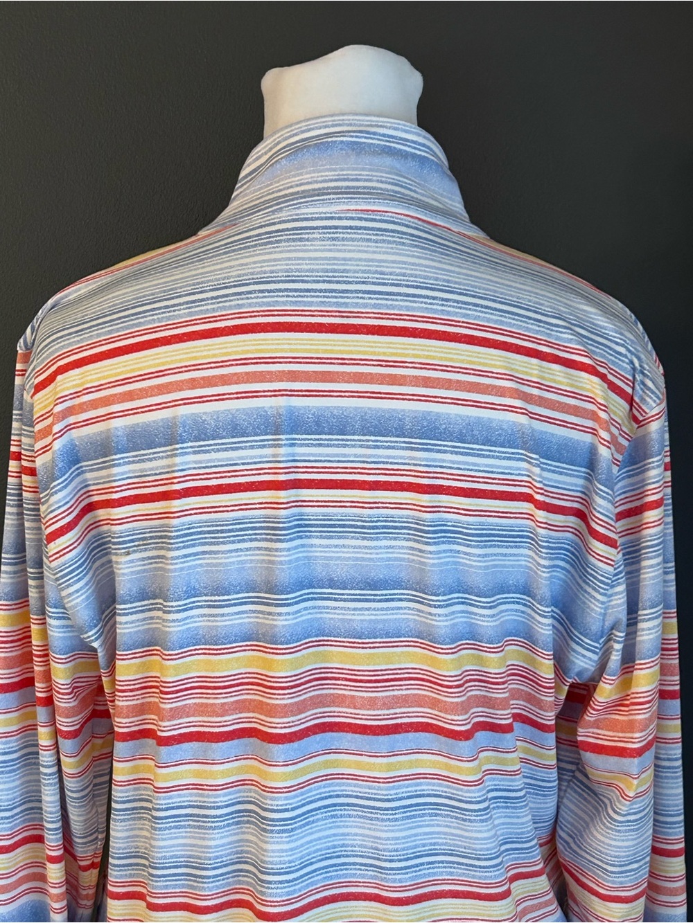 Carve Designs Keep Your Cool Sun Shirt Multi Stripe Zip Swim Coverup Size Large - Picture 9 of 13